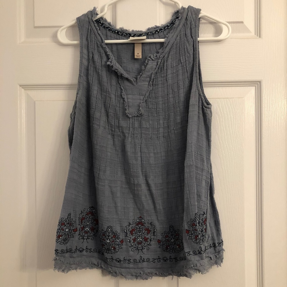 Light blue boho tank top